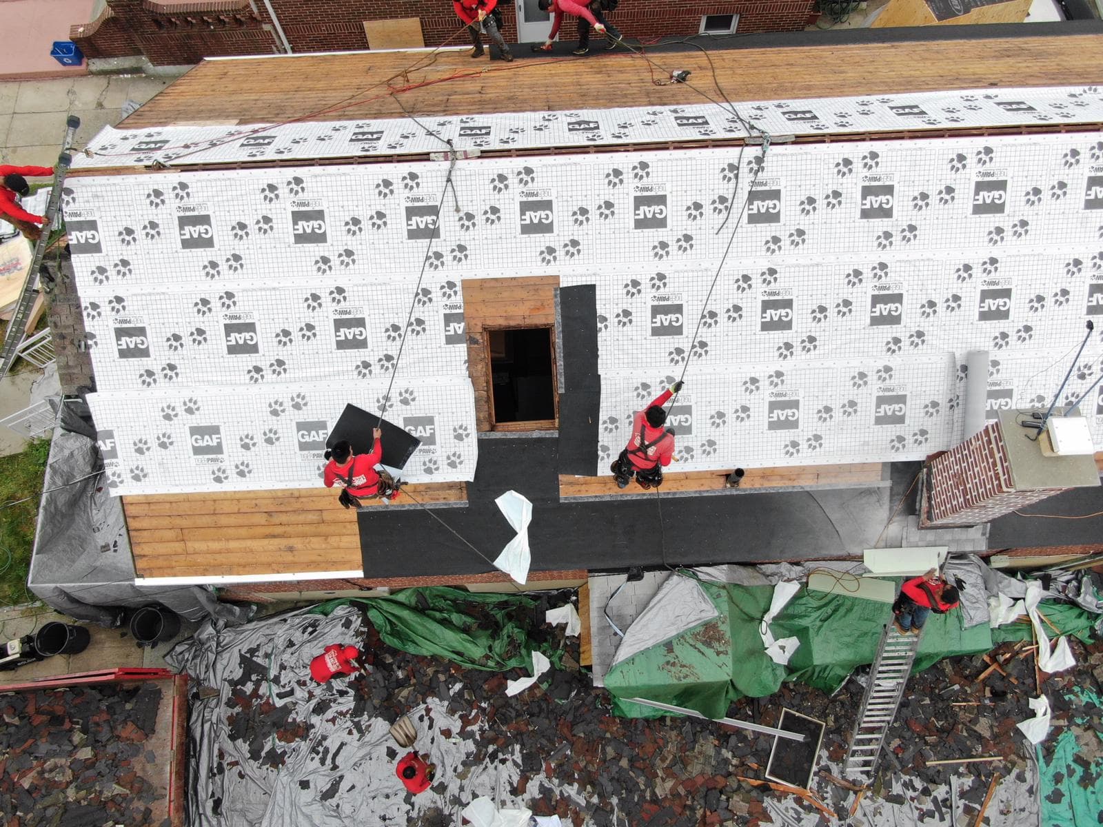 Roofing project in progress