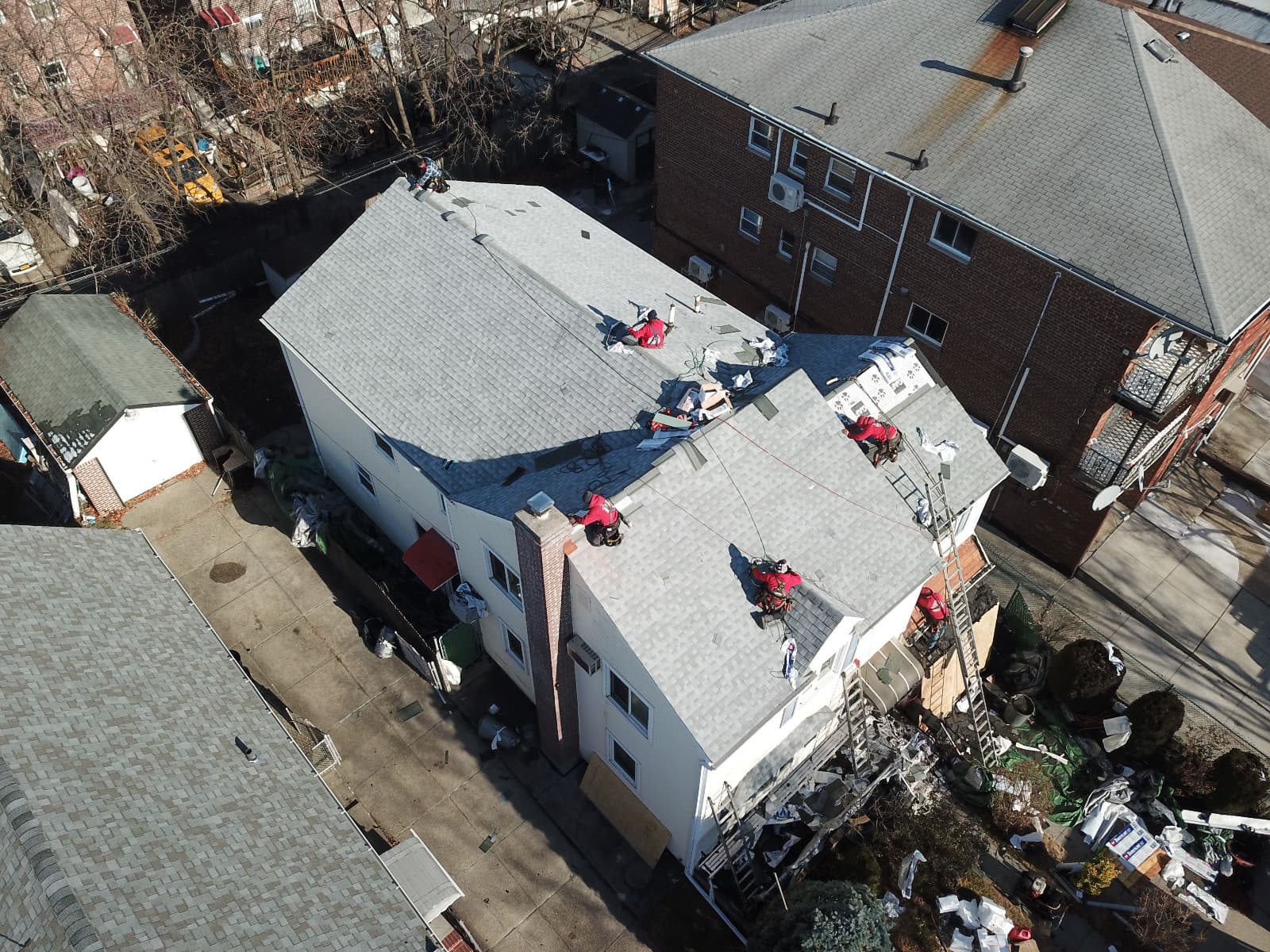 New roof installation work